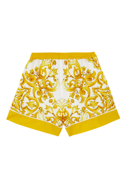 Kids Twill Shorts with Majolica Print