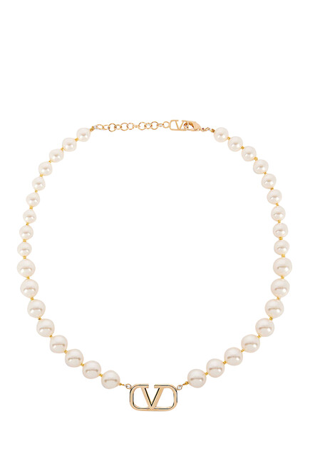 Vlogo Faux Pearl Necklace