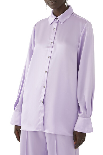 Long-Sleeve Satin Shirt