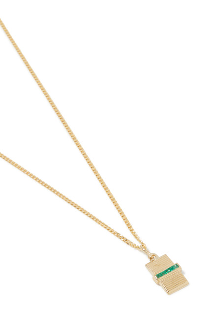 Vault Pendant Necklace, 14k Yellow Gold & Emerald