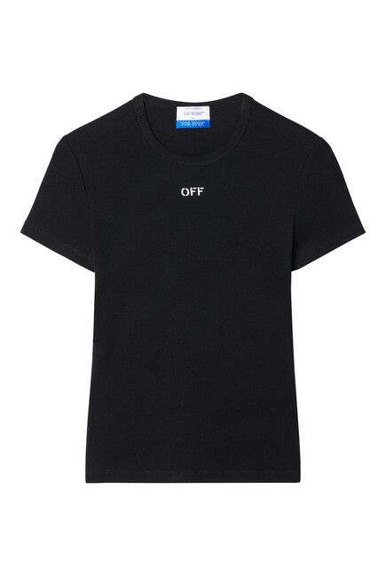 Logo Ribbed Basic T-Shirt