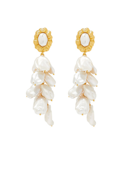Gold Plated Pearla Earrings