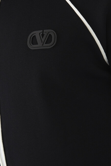  High-Neck Zipped VLogo Sweatshirt
