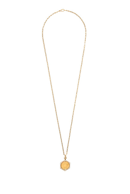 Ginea Necklace, 22K Yellow Gold & Diamonds