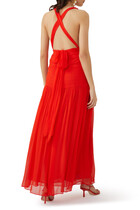 Leilani Plunged Tie Back Midi Dress