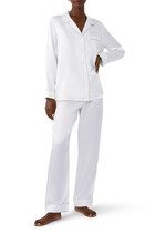 Piped Silk Pajama Set