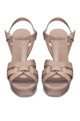 Tribute Platform Sandals in Patent Leather