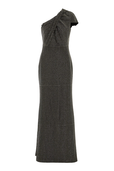 Asymmetric Diamante Maxi Dress