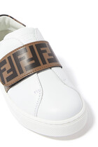 Kids Velcro Logo Monogram Sneakers