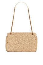 Jamie YSL-logo Raffia Shoulder Bag