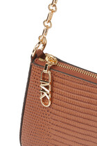 Empire Chain Croc-Embossed Leather Pouchette Bag