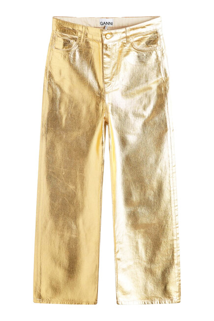 Foil Denim Wide-Leg Jeans