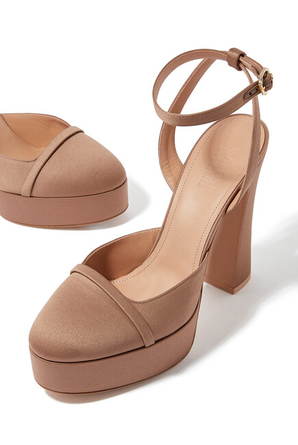 Mora 125 Satin Platform Pumps