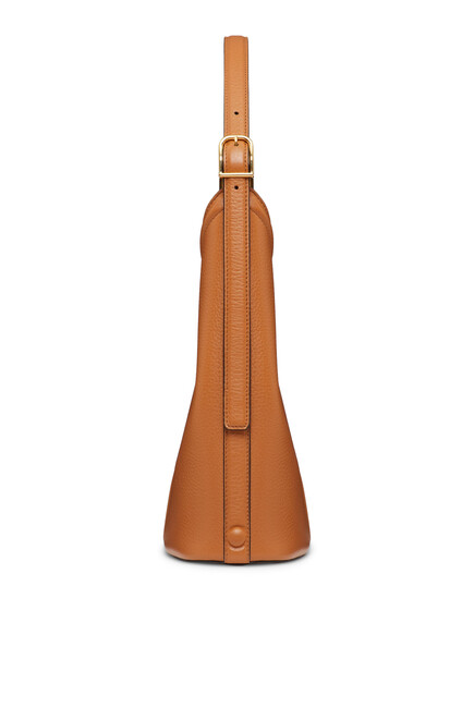 VLogo Leather Hobo Bag