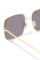 Gold Square Frame Sunglasses