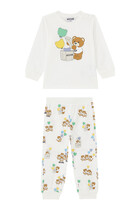 Kids Teddy Balloons T-shirt and Pants, Set of 2