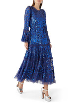 Annie Sequin Tiered Ankle Gown