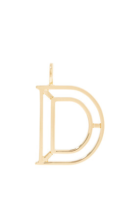 D Alphabet Charm, Brass