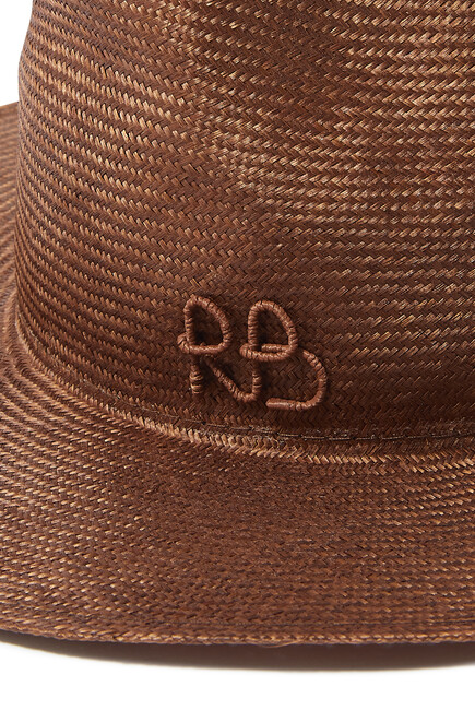 Logo-Appliqué Interwoven Fedora Hat