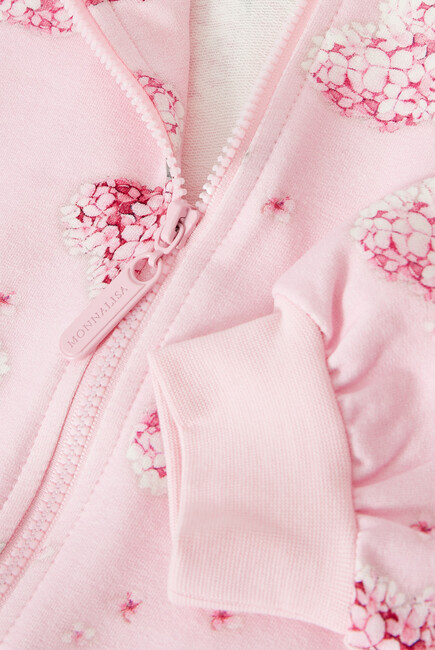 Kids Flowery Heart Zip Up Jacket