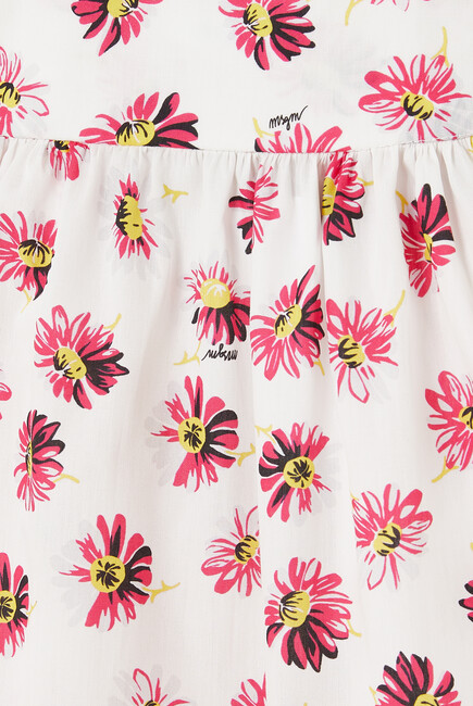 Logo-Embroidered Flower Print Dress