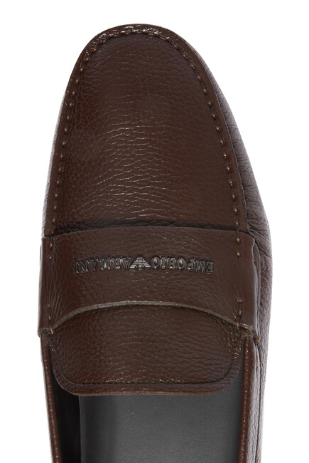 Textured Leather Driver Moccasins