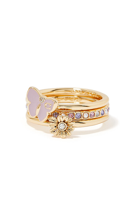 Daisy Butterfly Ring Set