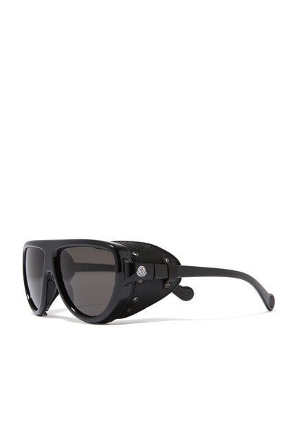 Aviator Sunglasses With Side Leather Protection