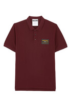 Pique Polo Shirt with Logo Patch