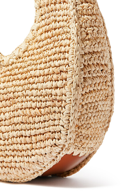 Moon Raffia Tote Bag