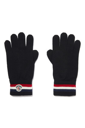 Tri-Color Knit Logo Gloves