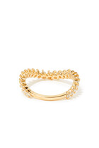 Wave Ring, 18k Yellow Gold & Diamond