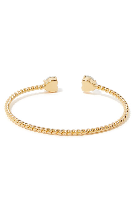 Valentina Heart Bracelet, 18k Gold-Plated Brass & Crystals