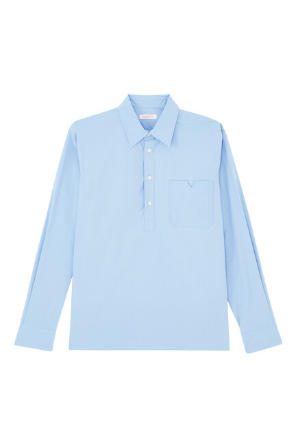 Half-Placket Pocket-Detail Shirt