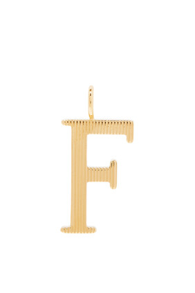 F Alphabet Charm, Brass
