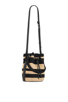 Stripped Raffia Bucket Bag