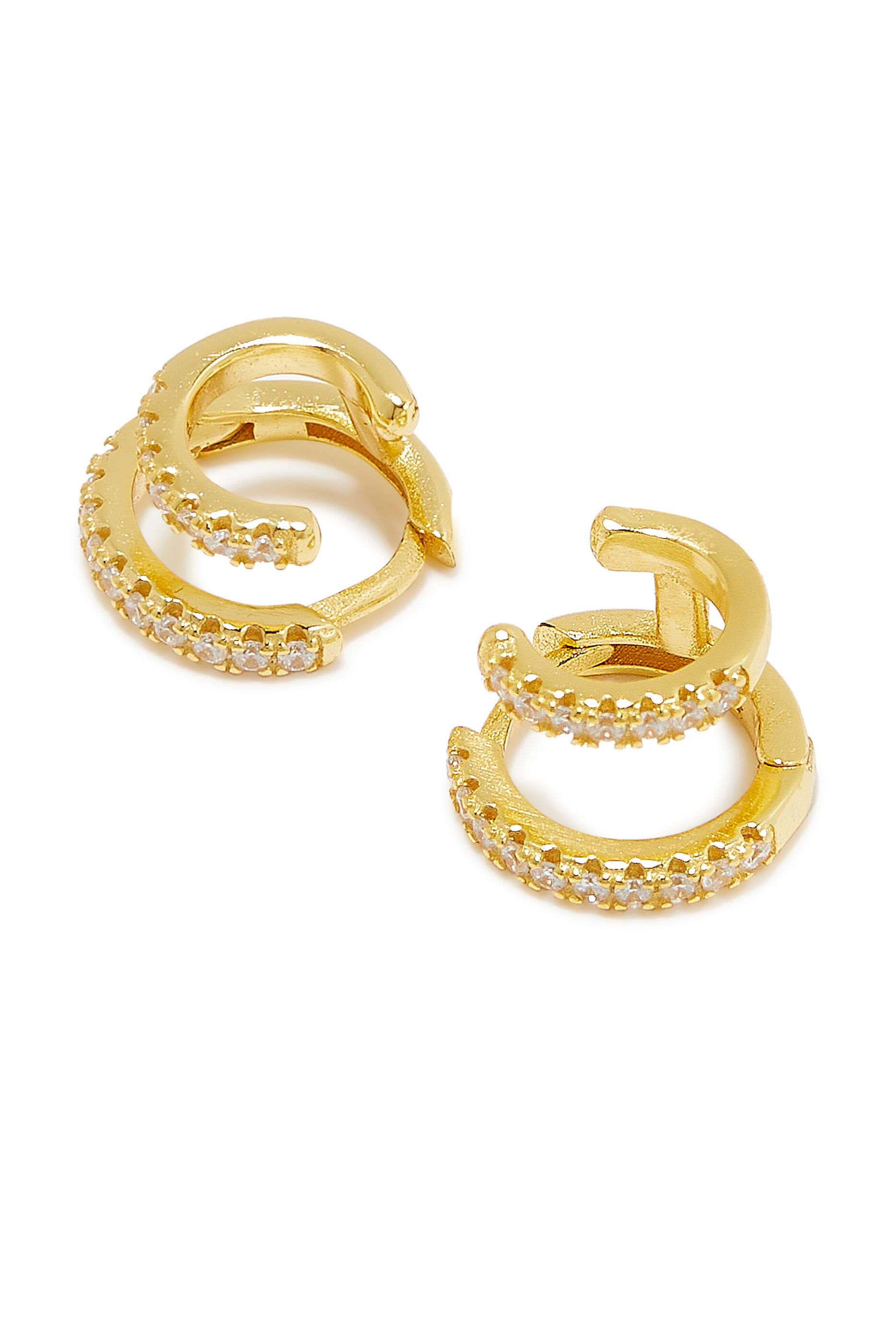 Buy Shashi 14karat Vermeil Crystal Hoop Earrings Metallic Onesize  Gold  At 69 Off  Editorialist