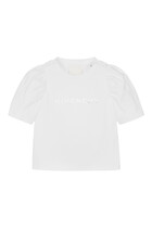 Kids Logo-Print T-Shirt with Puffy Sleeves