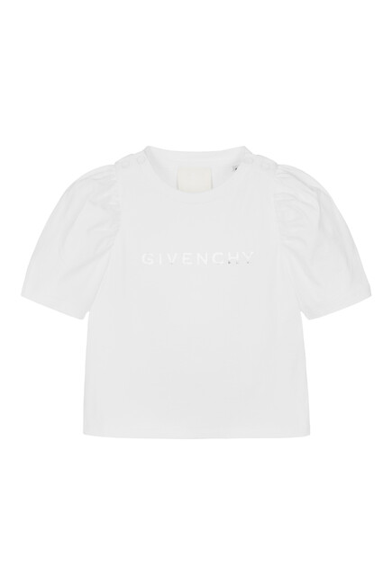 Kids Logo-Print T-Shirt with Puffy Sleeves