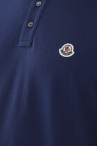 Tri-Color Stripe Logo Patch Polo Shirt