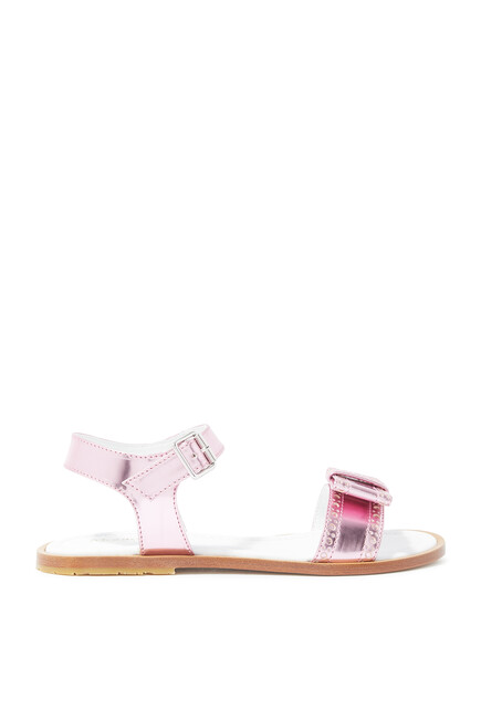 Kids Metallic Bow Sandals