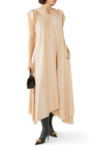 Logo Silk Midi Dress