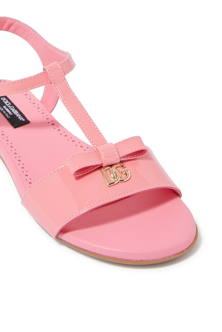 Kids Logo Patent Leather Sandals