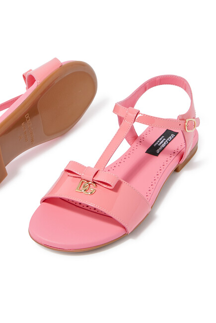 Kids Logo Patent Leather Sandals