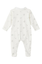 Leaf-Print Pajama Jumpsuit