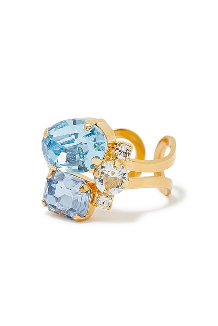 Mini Carolina Ring, 18k Gold Plating & Swarovski Crystals