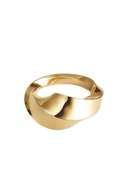 Twist Ring, 18k Yellow Gold & Sterling Silver