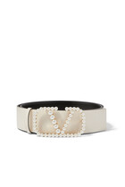 VLogo Signature Pearl Buckle Reversible Belt