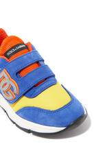 Kids Velcro Logo Leather Sneakers