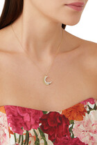  Cocktail Crescent Moon Charm, 14K Yellow Gold & Diamonds